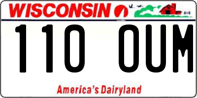 WI license plate 110OUM