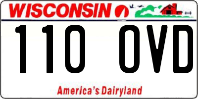 WI license plate 110OVD