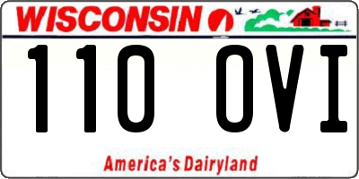 WI license plate 110OVI