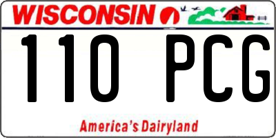 WI license plate 110PCG