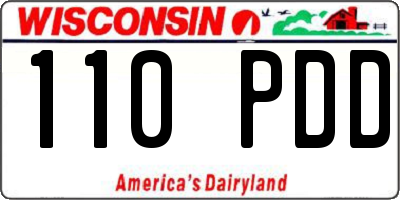 WI license plate 110PDD
