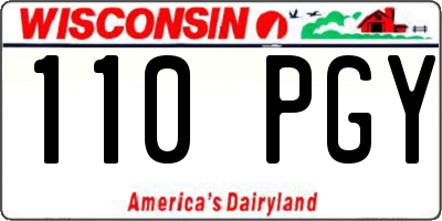 WI license plate 110PGY