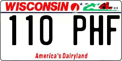 WI license plate 110PHF