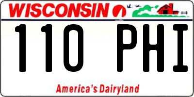 WI license plate 110PHI