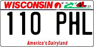 WI license plate 110PHL
