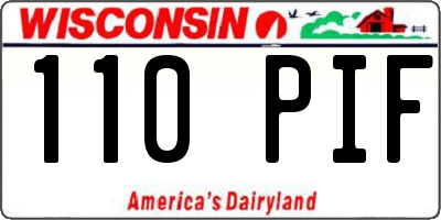 WI license plate 110PIF