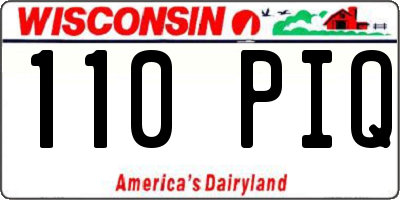WI license plate 110PIQ