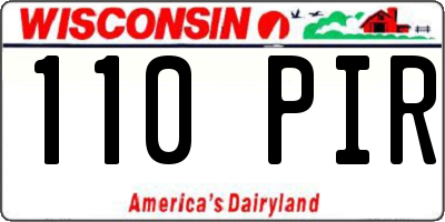 WI license plate 110PIR