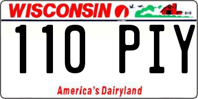 WI license plate 110PIY