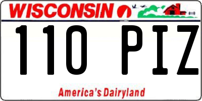 WI license plate 110PIZ