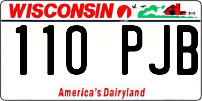 WI license plate 110PJB