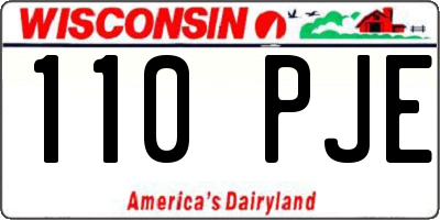 WI license plate 110PJE