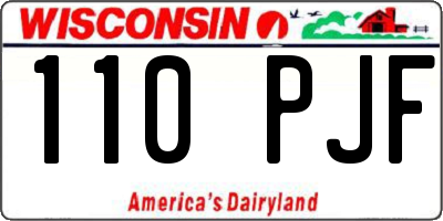 WI license plate 110PJF