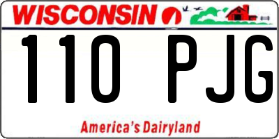 WI license plate 110PJG