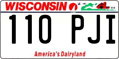 WI license plate 110PJI