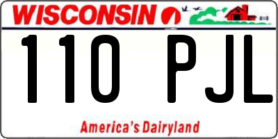 WI license plate 110PJL