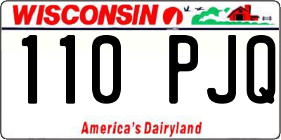 WI license plate 110PJQ