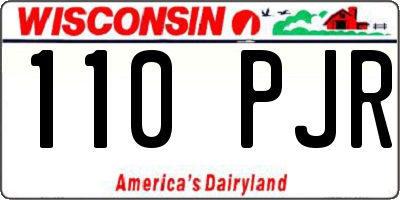 WI license plate 110PJR