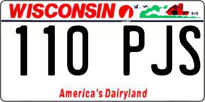 WI license plate 110PJS