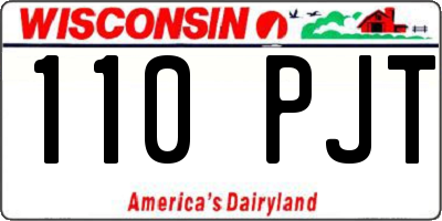 WI license plate 110PJT