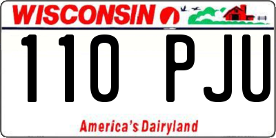 WI license plate 110PJU