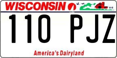 WI license plate 110PJZ