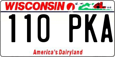 WI license plate 110PKA