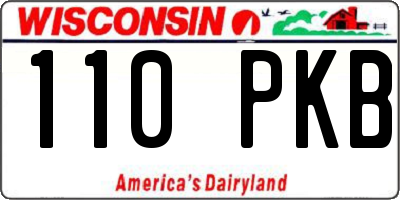 WI license plate 110PKB