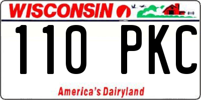 WI license plate 110PKC