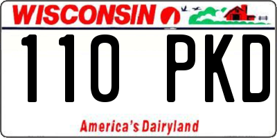 WI license plate 110PKD