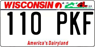 WI license plate 110PKF