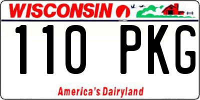 WI license plate 110PKG