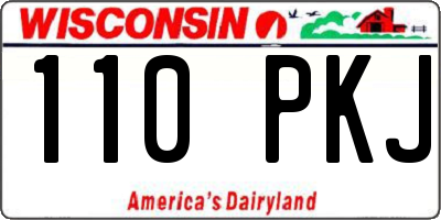 WI license plate 110PKJ