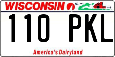 WI license plate 110PKL