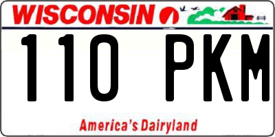WI license plate 110PKM