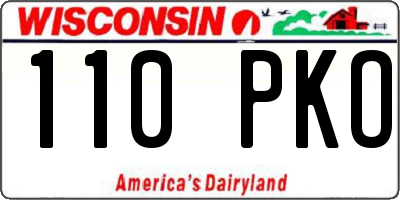 WI license plate 110PKO