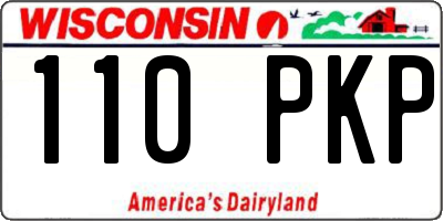 WI license plate 110PKP