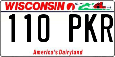 WI license plate 110PKR