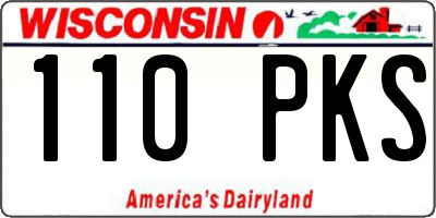 WI license plate 110PKS