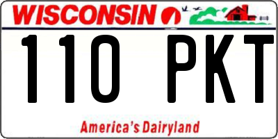 WI license plate 110PKT