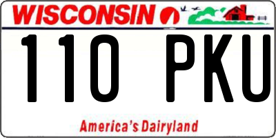 WI license plate 110PKU