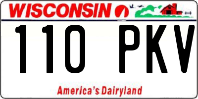 WI license plate 110PKV