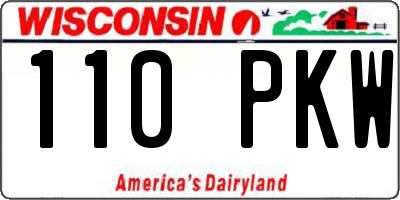 WI license plate 110PKW