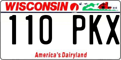 WI license plate 110PKX