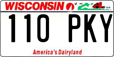 WI license plate 110PKY