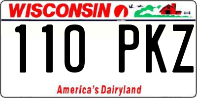 WI license plate 110PKZ