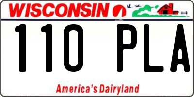 WI license plate 110PLA