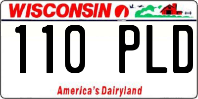 WI license plate 110PLD