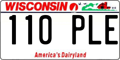 WI license plate 110PLE