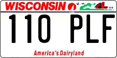 WI license plate 110PLF